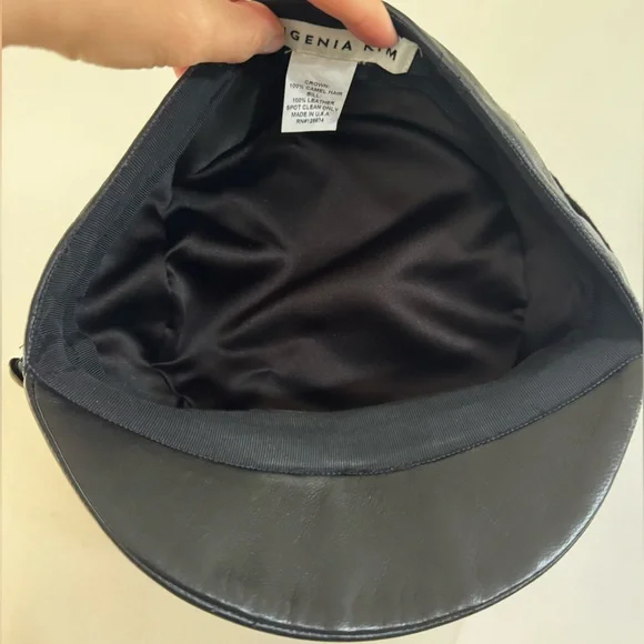 Black Eugenia Kim Elyse Camel Hair & Leather hat Excellent Condition - Picture 9 of 10